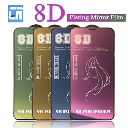 8D Mirror Screen Protector Glass for iPhone 15 14 13 12 11 Pro X XR XS MAX Tempered Glass on for iPhone 8 7 Plus Protective Film