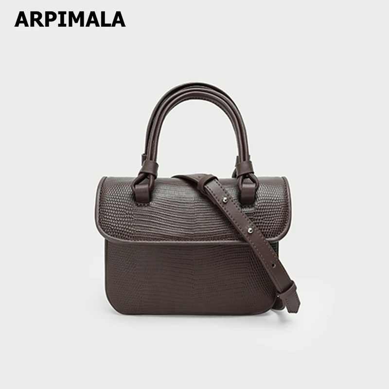 

ARPIMALA Small Crossbody Bag Women Snake Pattern Leather Handbags Vintage Cover Black White Tote Ladies Casual Croc Hand Bags