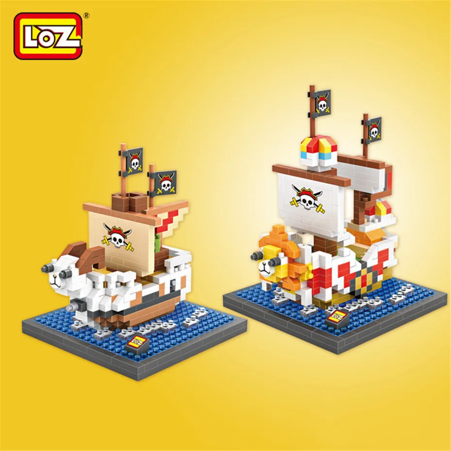 

LOZ 9828/9829 Mini Blocks Merry Pirate Ship Sunny Ship Building Blocks MOC Bricks DIY Assembly Educaitonal Toys For Children