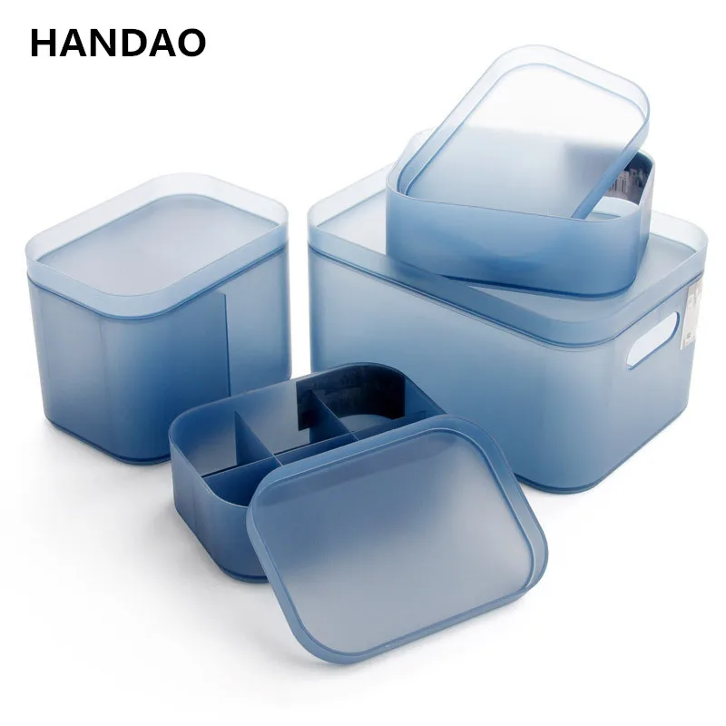

Thicken Cosmetics Organizer Plastic With Cover Makeup Organizer Free Combination Makeup Box Desktop Jewelry Sundries Storage Box