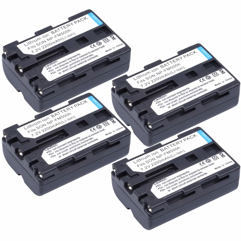 4pcs Probty Npfm500h Np Fm500h Battery For Sony Alpha Slt A57 A58 A65