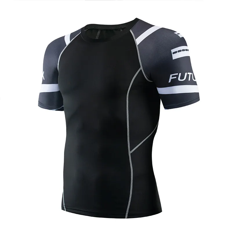 FUTUREOX бренд Herren фитнес-тренировочный sbekleidung Rashguard Топ 3D футболка с коротким рукавом MMA бег Бодибилдинг Топ - Цвет: 17