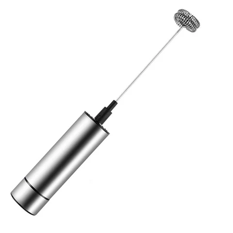 Milk Frother, Handheld Electric Portable Foamer And Drink Mixer, Battery Powered And Stainless Steel With High Torque Mot