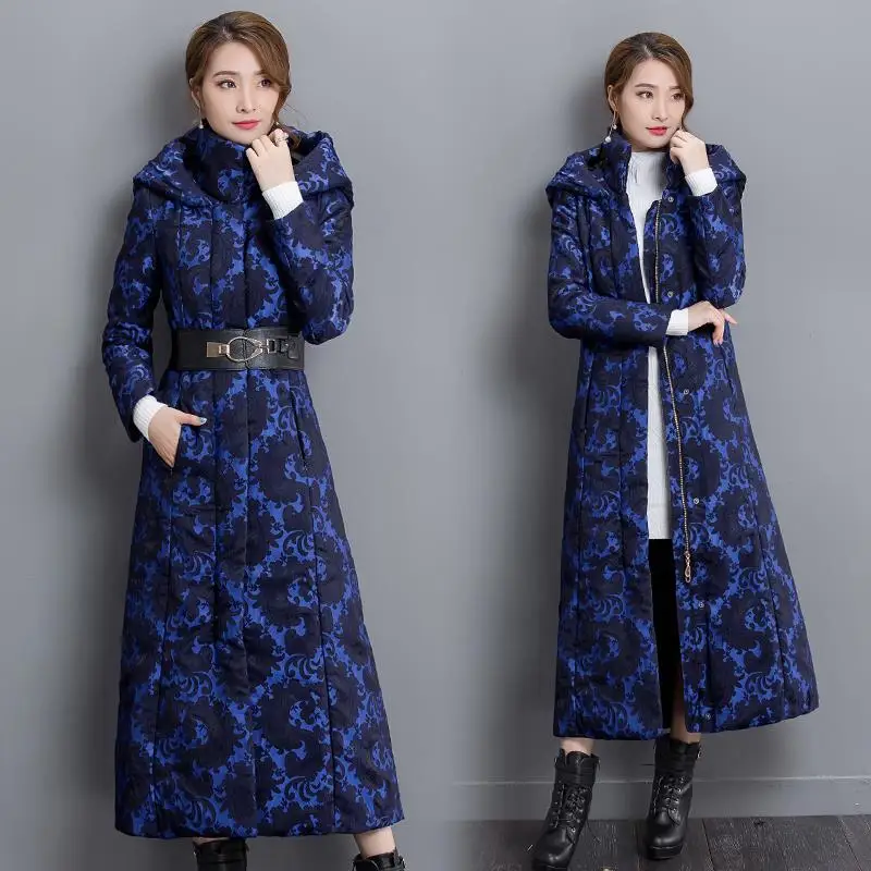 4xl X Donne 2018 Sottile Cappotto Con Cotone Invernale Del Blue Le lungo Rlyaeiz Caldo Nuovo Di Inverno Modo Per Cappuccio Giacca Rivestimento Parka CqZz1aw