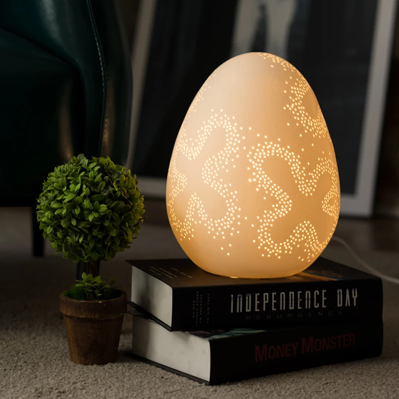 

Creative Ceramic Dinosaur Egg Led E14 Table Lamp for Kid's Room Present Novelty Egg Night Light 1702