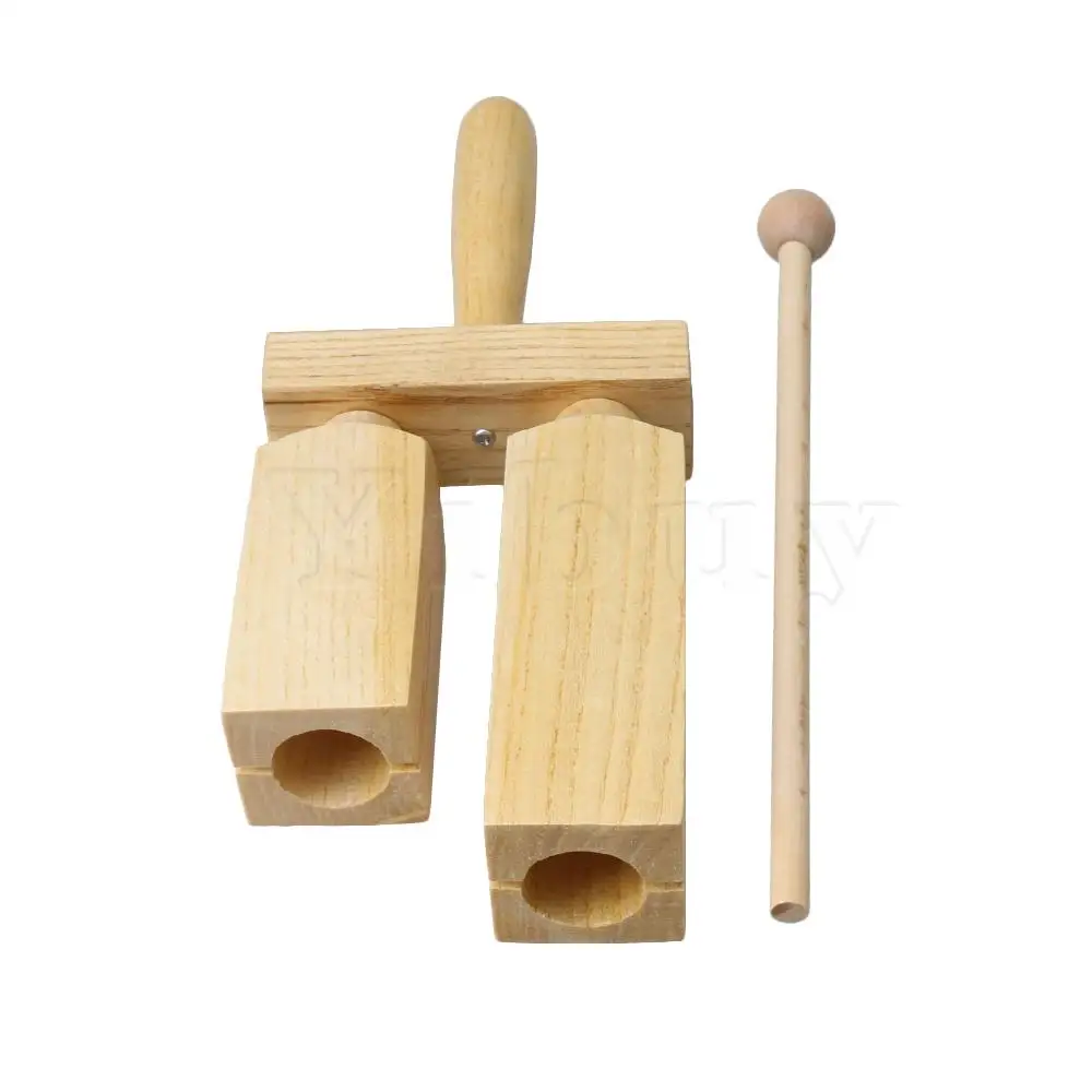 

Yibuy Wooden Hand-held 2 Tone Sounder Tube Musical Instrument Kids Toy