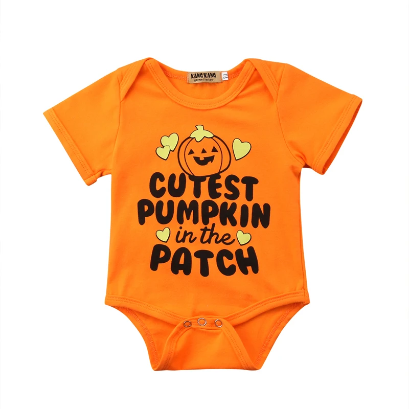

FOCUSNORM New Fashion Newborn Baby Boy Girl 1st Halloween Clothes Short Sleeve Romper Outfits