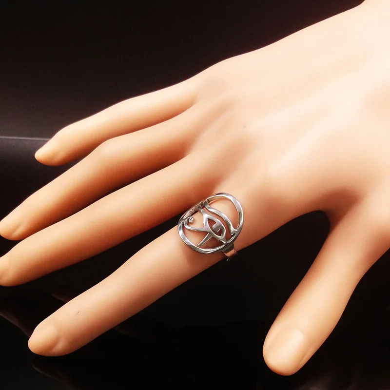 

Eyes Silver Stainless Steel Rings for Women and Men Fashion Silver Big Rings for Women Christmas Gift Jewelry acero inoxidable