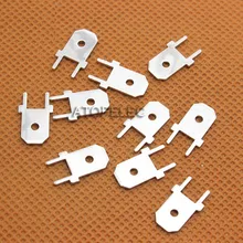 100 шт. 6,3 мм Мужской Лопата клеммный разъем печатного монтажа 0,8 мм толщина