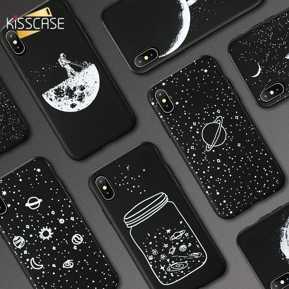 

KISSCASE Moon Pattern Case For Huawei P10 P20 Lite Mate 20 10 Lite Phone Case For Honor 8X 7A 7C 9 10 Lite Cover Soft Matte Case