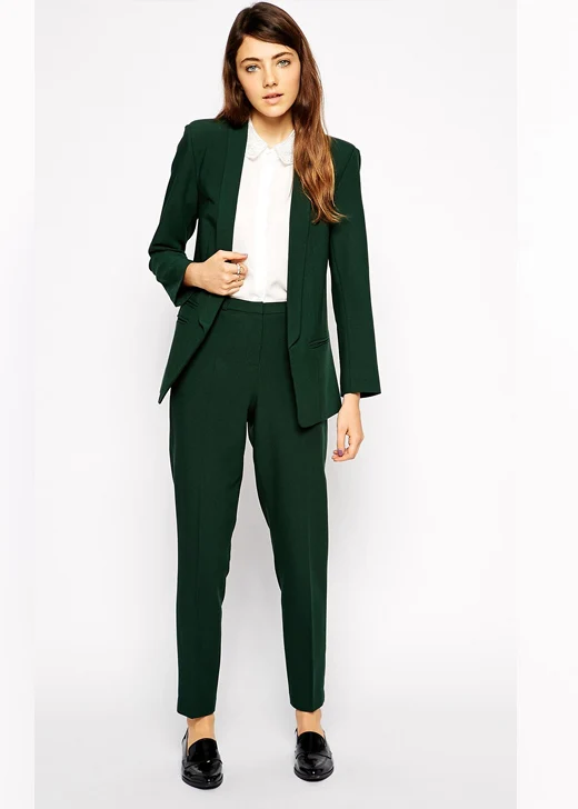 Hunter green womens suit Clearance