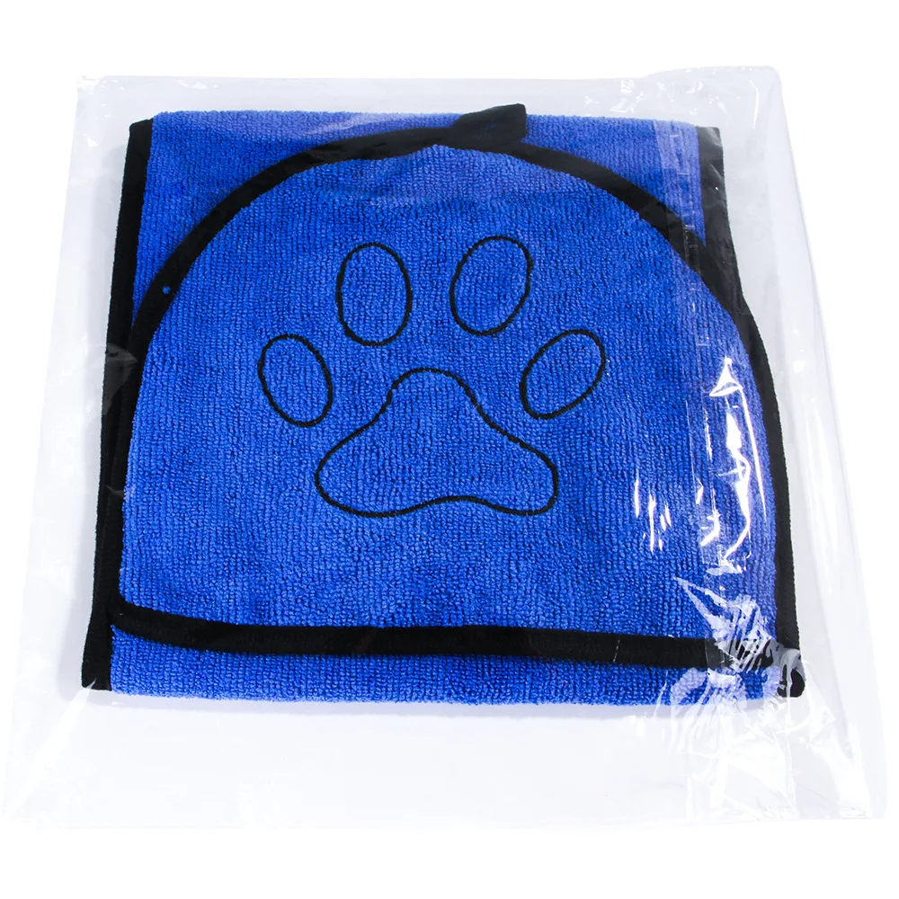 Cute Pet Dog Cat Towel Glove Double-sided Water Absorption Soft Drying Pet Bath Towel Paw Print Poodle Kitten Towels Suspenable (10)