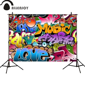 

Allenjoy photography backdrops Graffiti Wall Birthday party banner photo studio booth background newborn baby shower photocall
