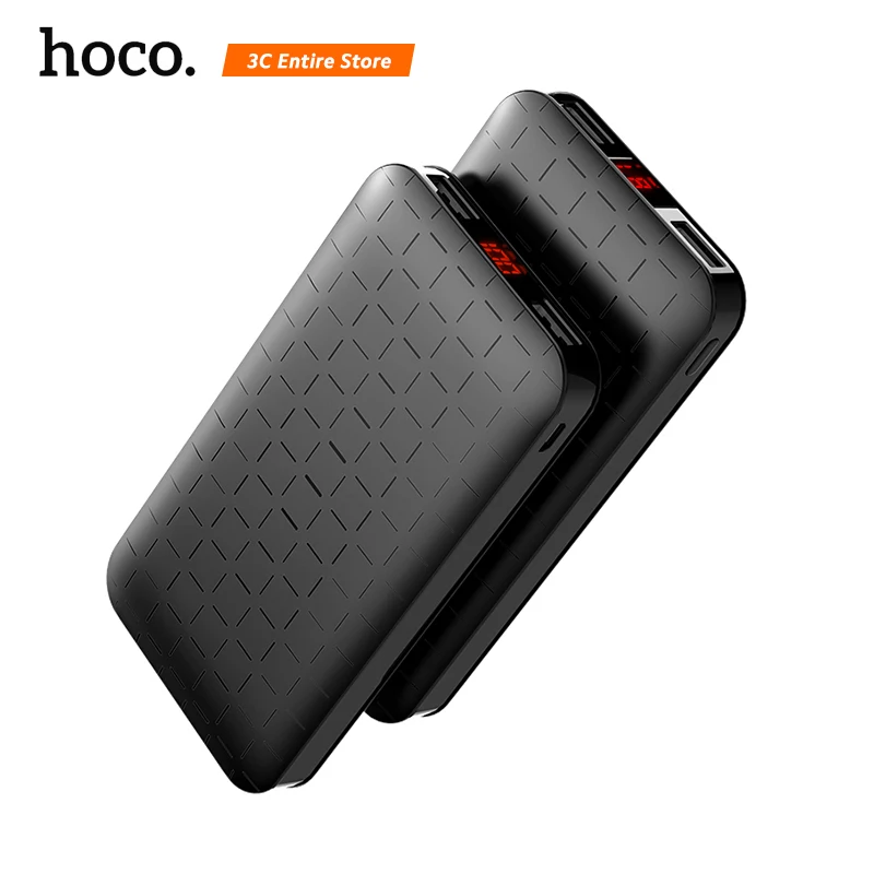 

HOCO 10000mAh Dual USB Power Bank for iPhone Samsung Powerbank With LED Display Mobile Phone Tablets External Battery 10000 mAh