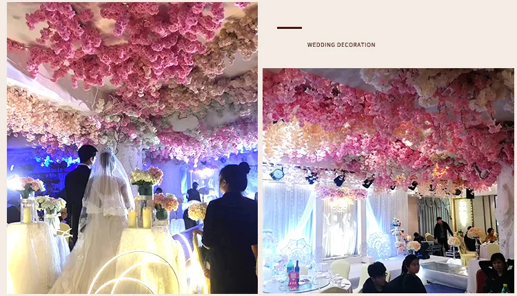 100 см Большой Свадебный дом искусственный шелк Поддельные декоративные цветы дикая Слива Цветок персика пластиковый цветок с длинным стеблем Декор ветки