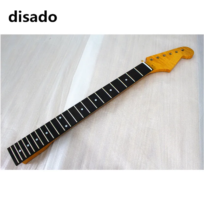 Koop Disado 21 22 24 Frets tiger flame maple Elektrische Gitaar Hals palissander toets inlay dots gitaar accessoires onderdelen