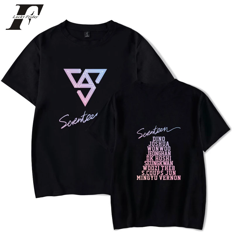 

2018 SEVENTEEN kpop Cotton Summer t shirt Women/Men korean t-shirt Short sleeve tee tops tshirt Casual clothes Plus Size