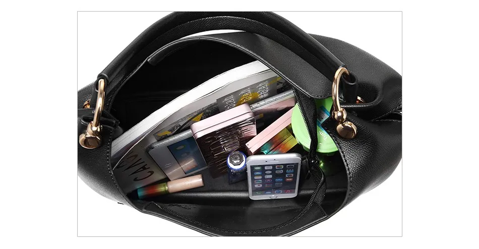 Женская сумка с короткими ручками LOVEVOOK, большая наплечная сумка-хобо с вышивкой, черная сумочка через плечо с розой, набор сумок из искусственной кожи для зимы