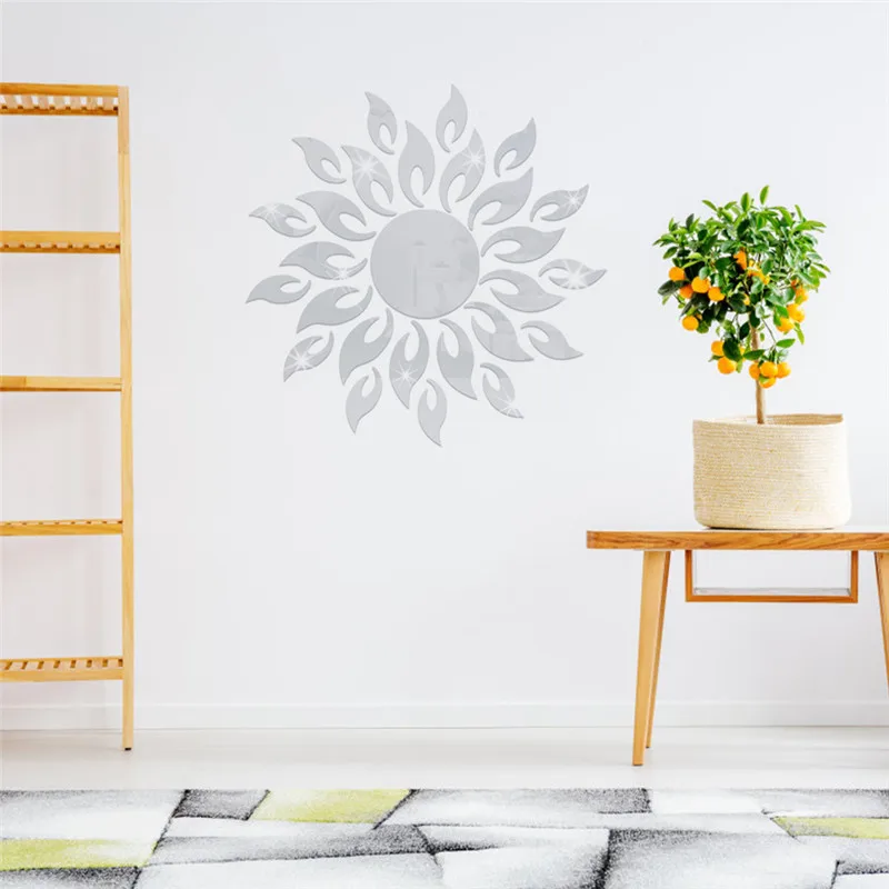 Removable Plastic Material Sun Mirror Wall Stickers Reflective Sticker Room Decoration Wall Stickers Home Decor Living Room