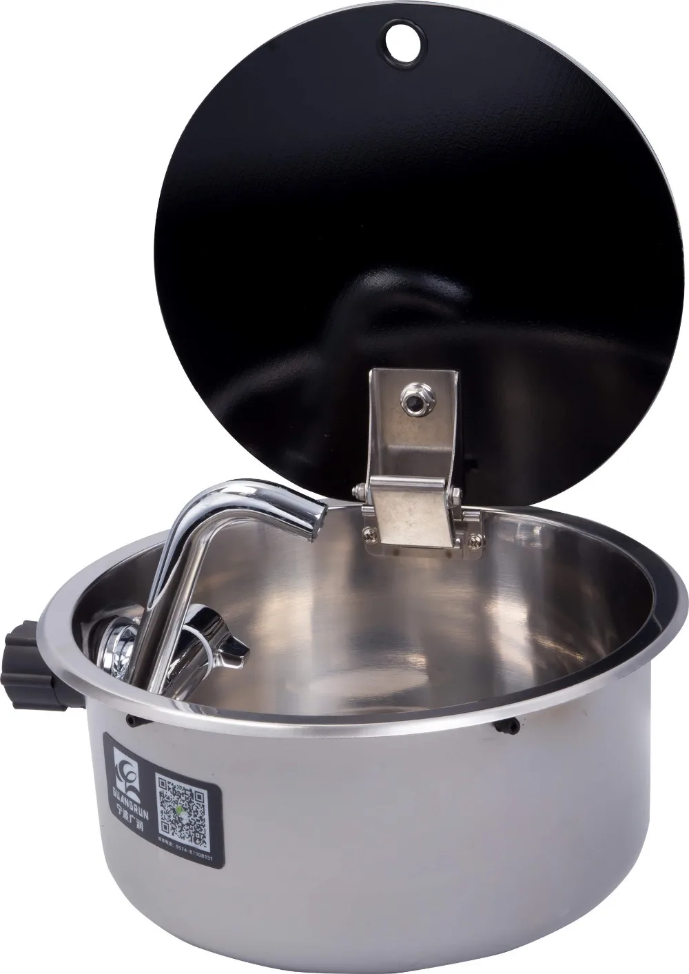 Boat Caravan Camper Stainless Steel Sink with Tempered Glass Lid 300