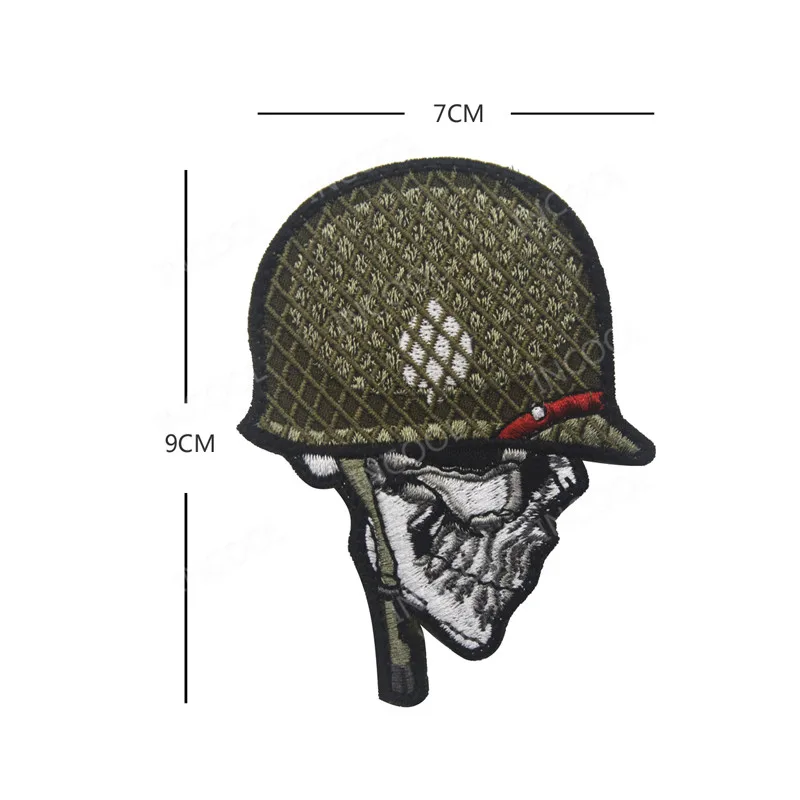 Buy Soldier Helmet Embroidery Patch Skull Head