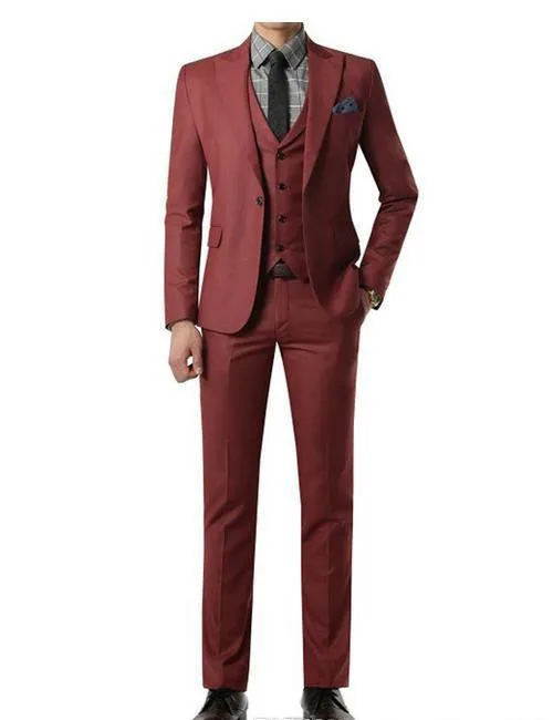 ワインレッドスーツパンツ付きカスタムメイドウェディングスーツメンズタキシードグルームムショールブラックラペルワンボタン (ジャケットパンツ ベストネクタイ)|wine red suit|wedding suitred suit - AliExpress