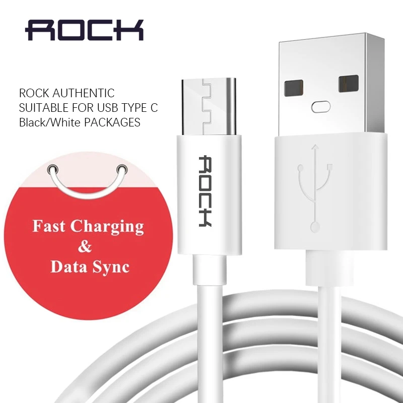 

ROCK Round USB Type C Cable for Oneplus 6 5 5t USB-C 2.4A fast Charging Data Cable for Samsung Galaxy Xiaomi USB C Charger Cord