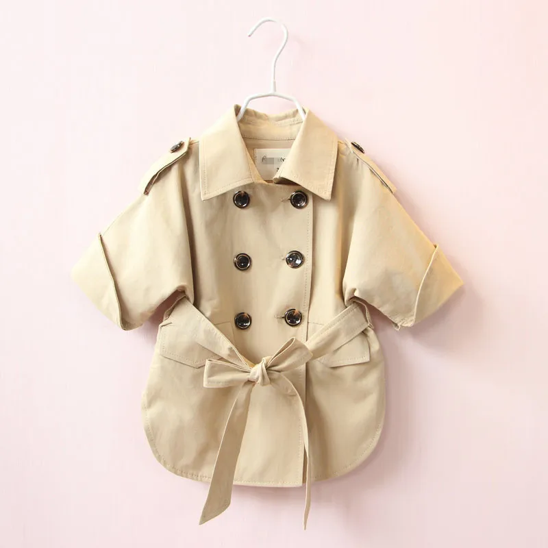 [Bosudhsou.] JH-29, пылевое пальто для девочек, одежда, кардиган, куртки, двубортный плащ для девочек, детская одежда с поясом