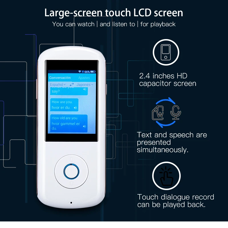 XYCING Portable Translator Real time Instant Smart Voice Translator Simultaneous Translation 35 Languages 4G WIFI Global Online