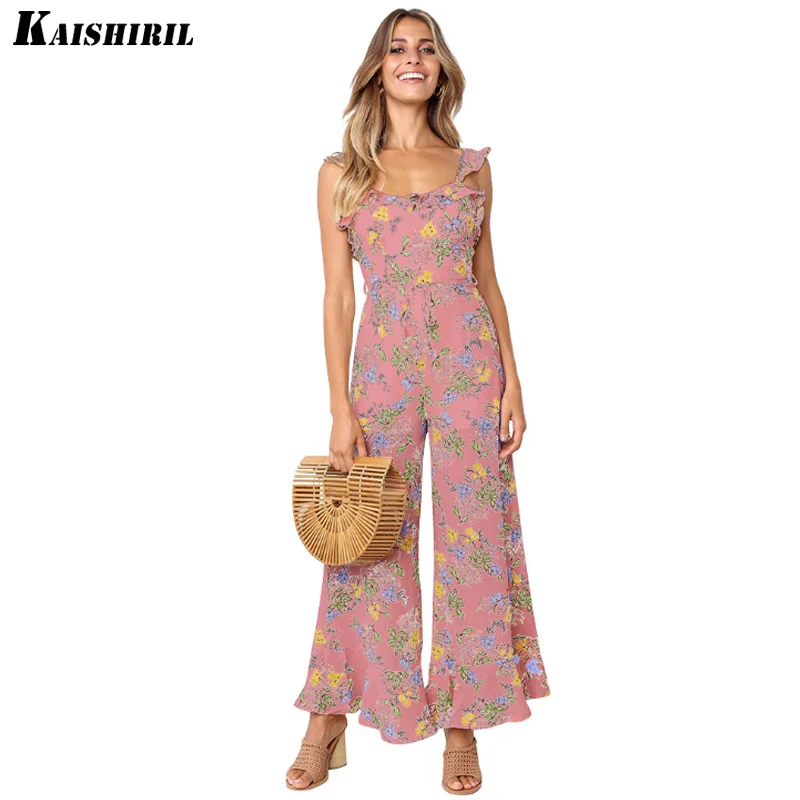 Summer Sexy Strappy Bodysuit Women Sexy Jumpsuits & Rompers Wide Leg For Women 2019 elegantes Ladies Jumpsuits Loose Long Pants Summer Sexy Strappy Bodysuit Women Sexy Jumpsuits & Rompers Wide Leg For Women 2019 elegantes Ladies Jumpsuits Loose Long Pants