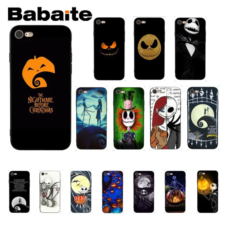 

Babaite Nightmare Before Christmas halloween Cover Black Soft Shell Phone Case for iPhone 8 7 6 6S Plus 5 5S SE XR X XS MAX