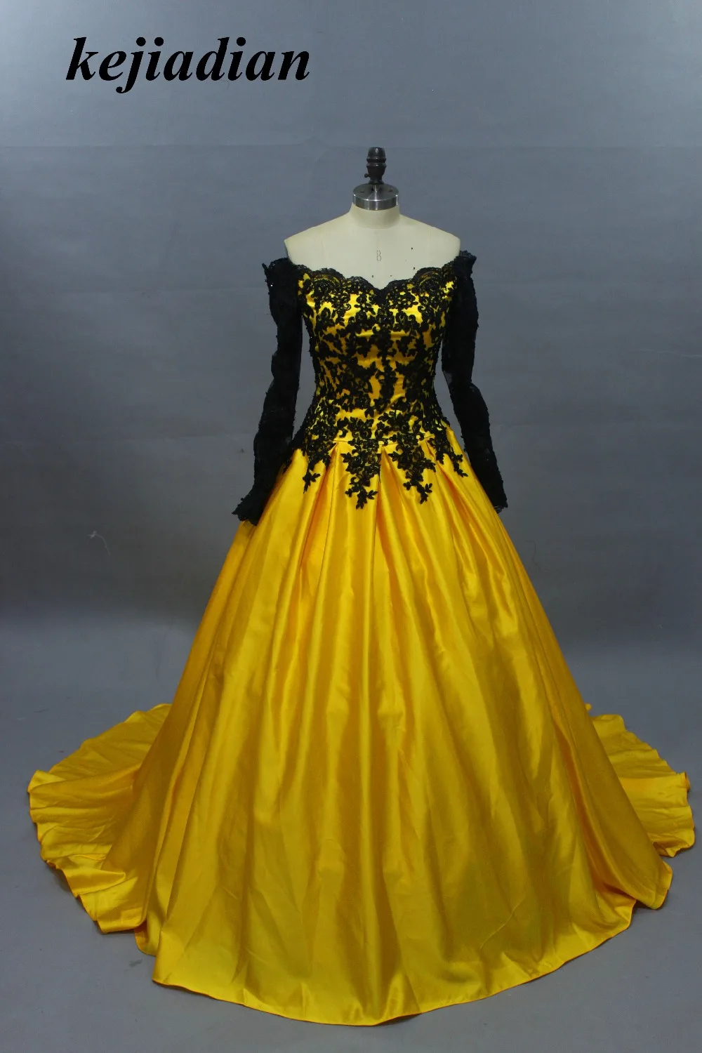 black and yellow plus size dress