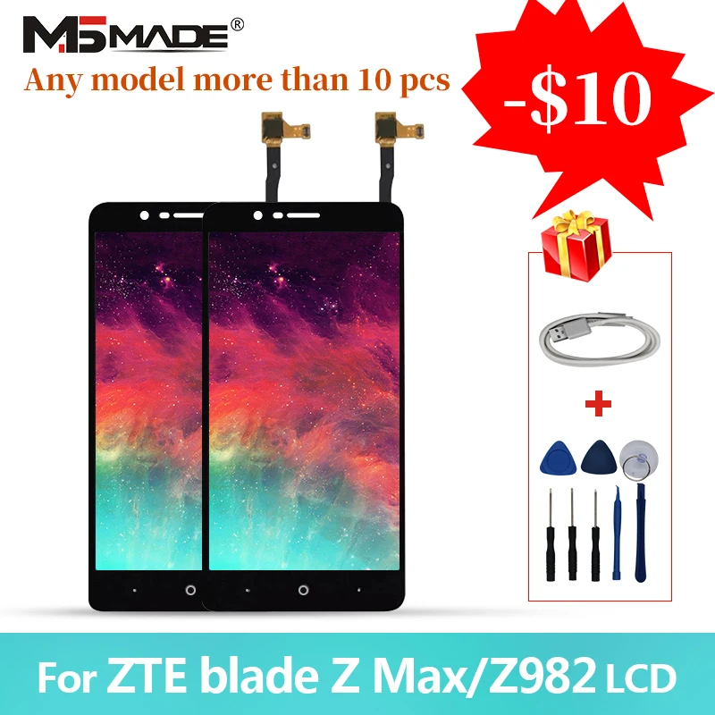 

6.0" For ZTE Blade Z Max Z982 LCD Touch Screen Digitizer With Frame Display Replacement Parts Free Shipping For Z982 Full LCD