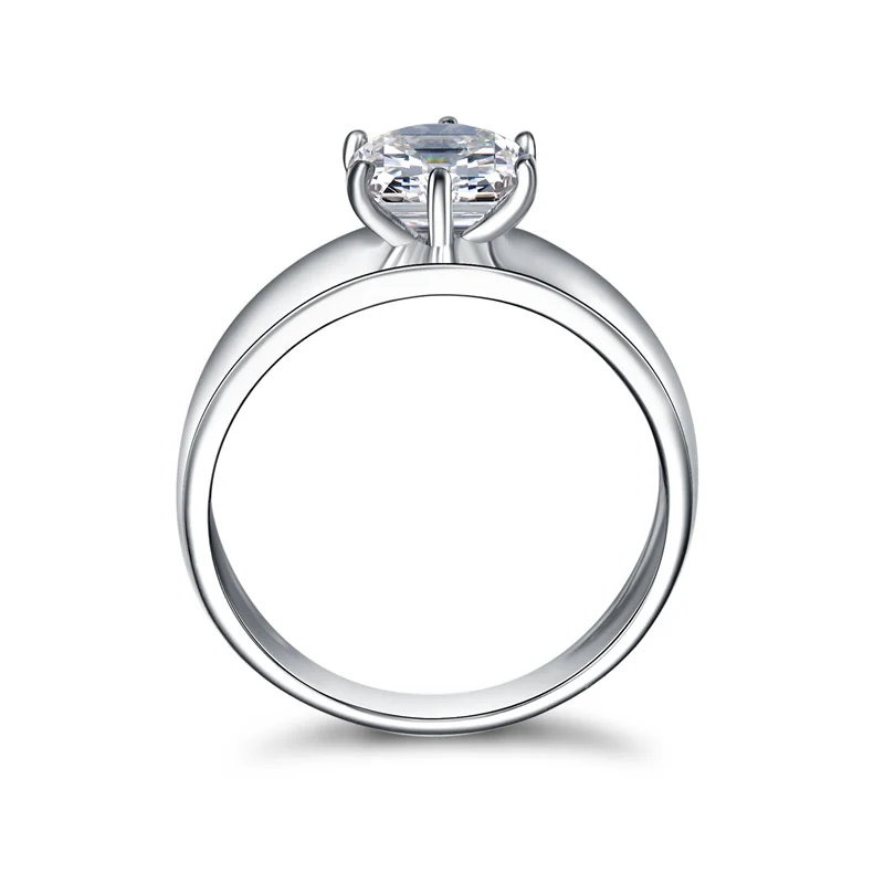 AINOUSHI Solitaire кольцо Виктории с круглой огранкой 7 мм SONA NSCD стерлингового серебра 925 Обручальное кольцо женский подарок