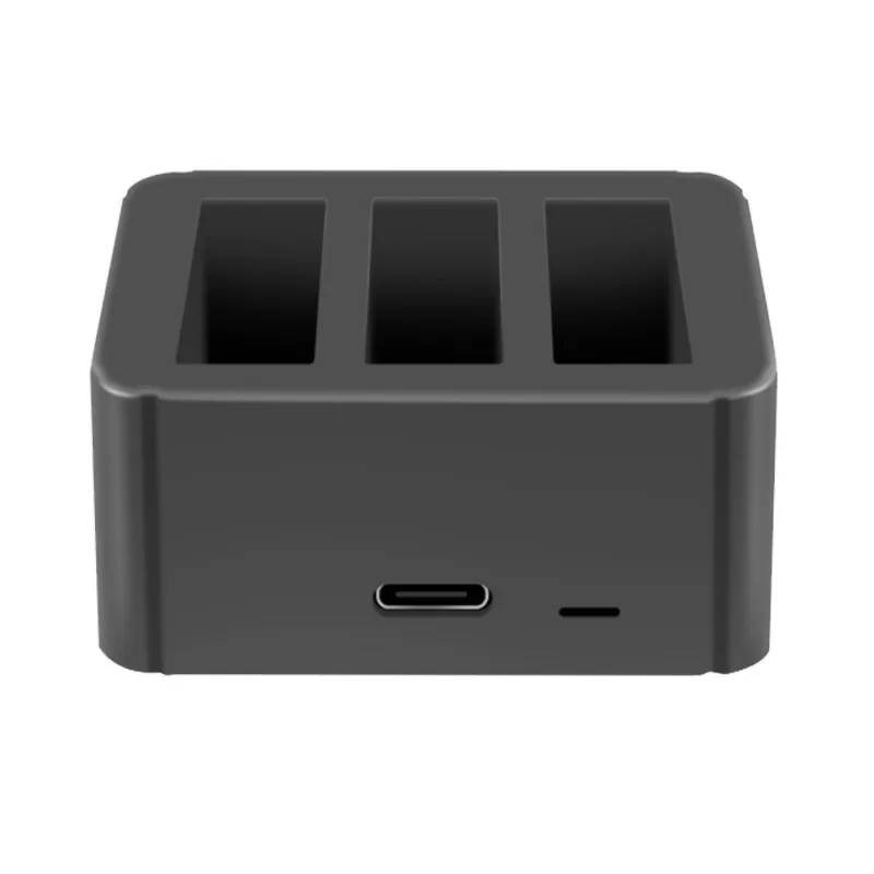 

3-in-1 Charging Hub For Action Cameras Fast Battery Charger For DJI OSMO ACTION Black
