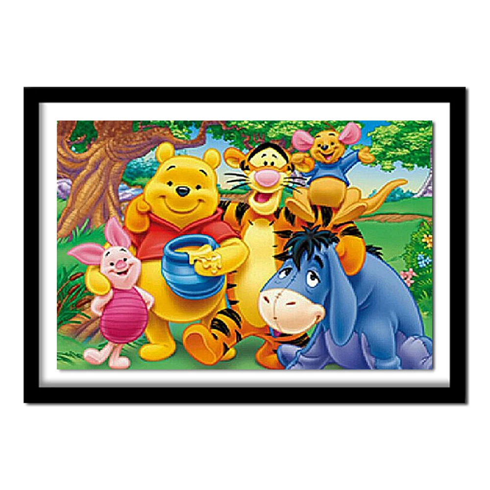 

Cartoon Winnie the Pooh and Tigger 5D DIY Diamond Painting Bear Diamond Embroidery Cross Stitch Needlework Home Decorative