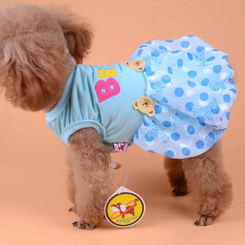 Polka Dot Cute Small Dog Clothes Princess Dress Tutu Skirt Poodle