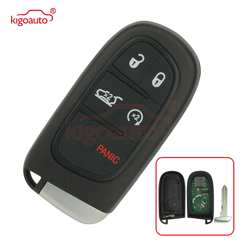 Kigoauto Smart Key For Dodge Chrysler Jeep Cherokee 2014 2015 2016 2017 Keyless Entry GQ4-54T 5 Button 433mhz Car Remote Key