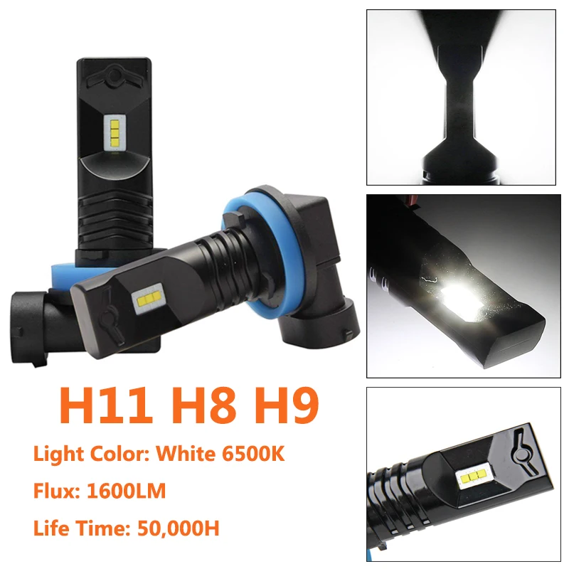 2 шт. H8 H11 светодиодный лампы HB4 9006 HB3 9005 H10 9145 9140 H16 5202 туман светильник авто дальнего