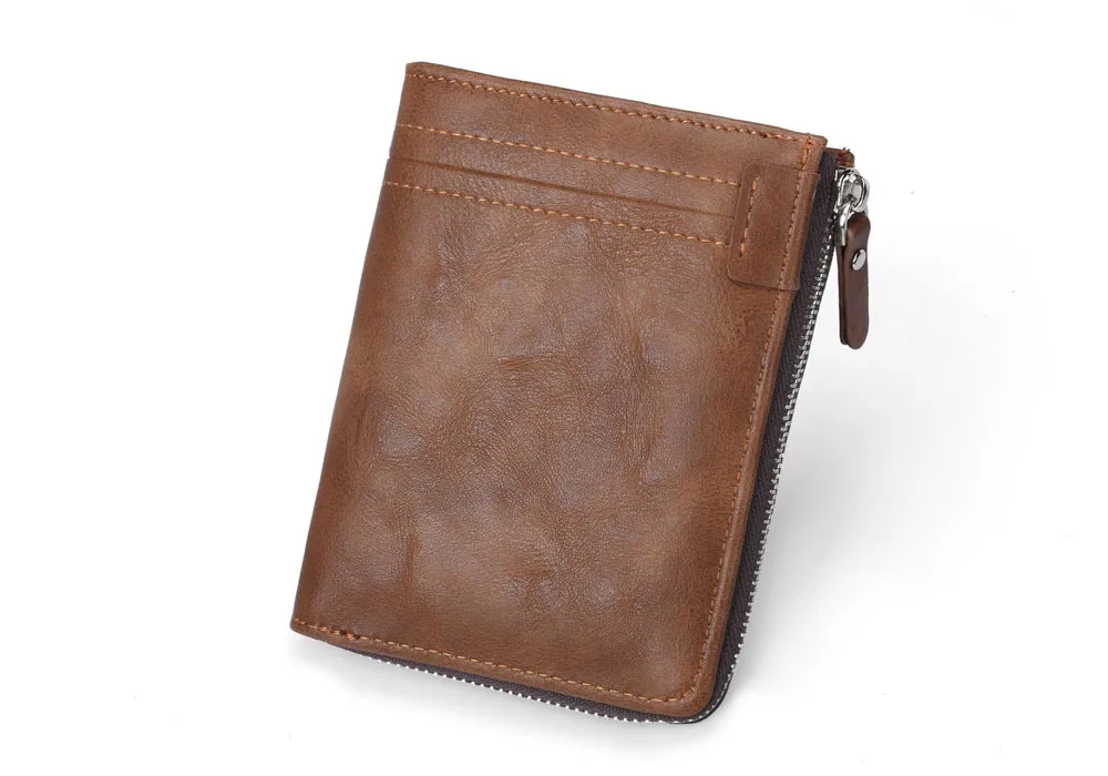 Брендовый мужской кожаный кошелек carteira masculina на молнии, дизайнерский короткий кошелек для монет, маленький кошелек, мужской кошелек из искусственной кожи