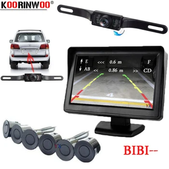 

Koorinwoo LCD Monitor Rearview Car Parking Reverse Probes Buzzer System BACK 4 Sensor 22MM Flat Sensor For Vehicle Car Detector
