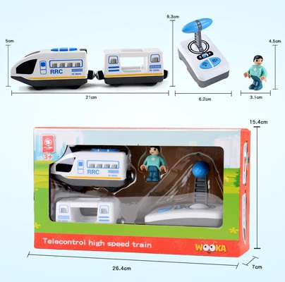 Free shipping Remote control electric magnetic link compatible BRIO wooden track white Harmony train and red worldwide train 19