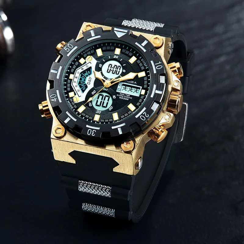 Skup Męskie zegarki AMUDA marka męskie zegarki kwarcowe sportowe cyfrowe męskie zegarki na rękę wodoodporne wielofunkcyjne męskie zegary