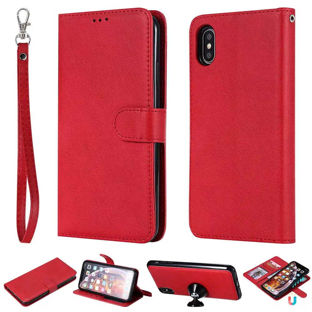 KISSCASE класса люкс из искусственной кожи чехол для samsung S7 край S7 S8 плюс S6 длинный плотный чехол для samsung Note 9 8 Capinhas Coque - Цвет: Красный