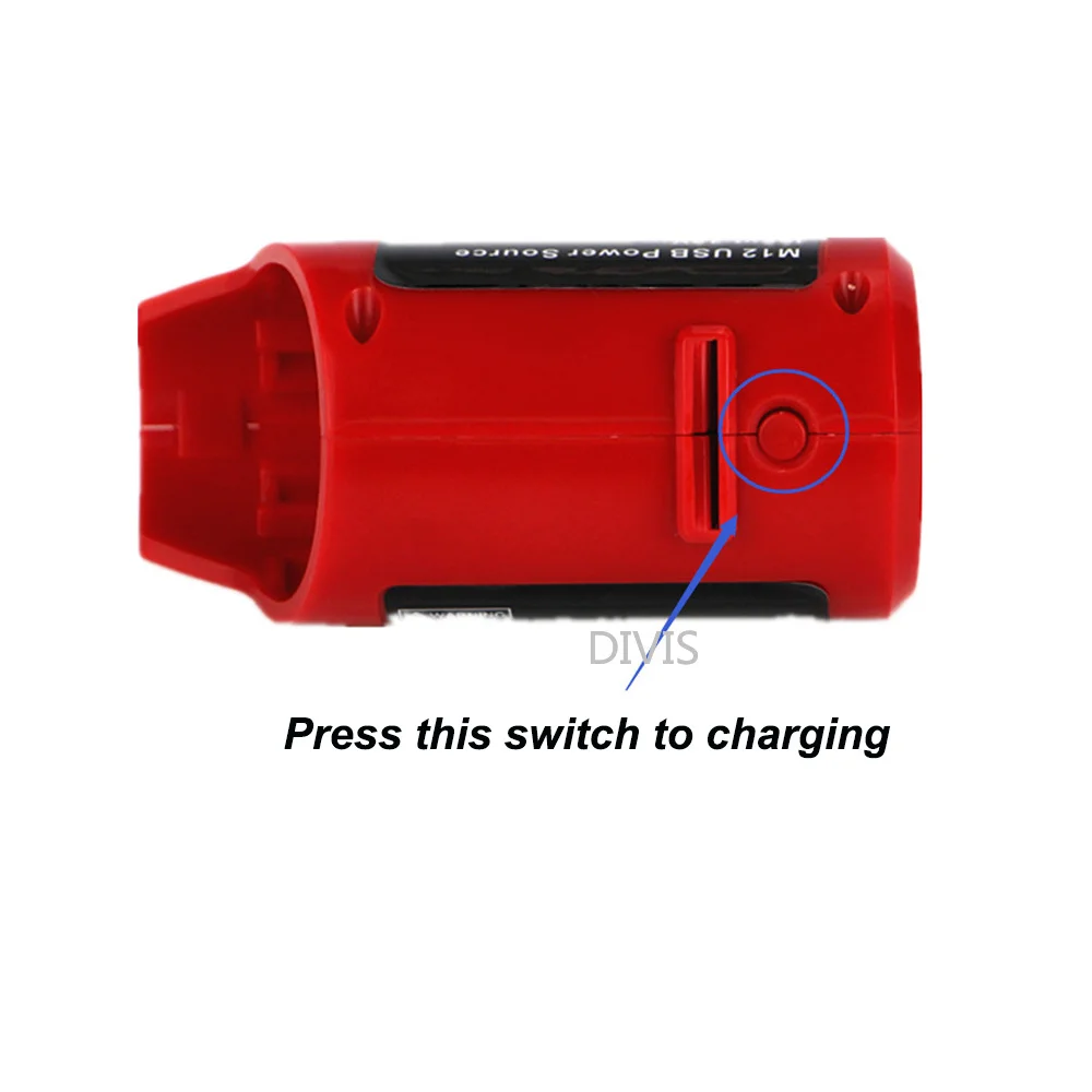  USB adapter Charger for Makita Bosch Milwaukee 12V 10.8V li-ion Power Tools Battery Power Bank to c