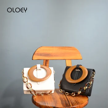 

Acrylic Wood Clip Handbags Women Shoulder Bags PU Leather Ladies Shell Hand Bag Luxury Designer Small Flap Messenger Bags Bolsos