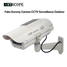 Antscope Solar Power Fake Dummy Camera CCTV Surveillance Outdoor Indoor Waterproof Flashing Red LED Fake Camera For Security