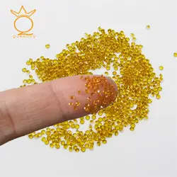 QUEENCY 1440pcs 1.1-1.8mm Topaz Color Mini Caviar Beads Nail Rhinestone Decoration Micro Diamonds Crystal Round For 3D Nailart