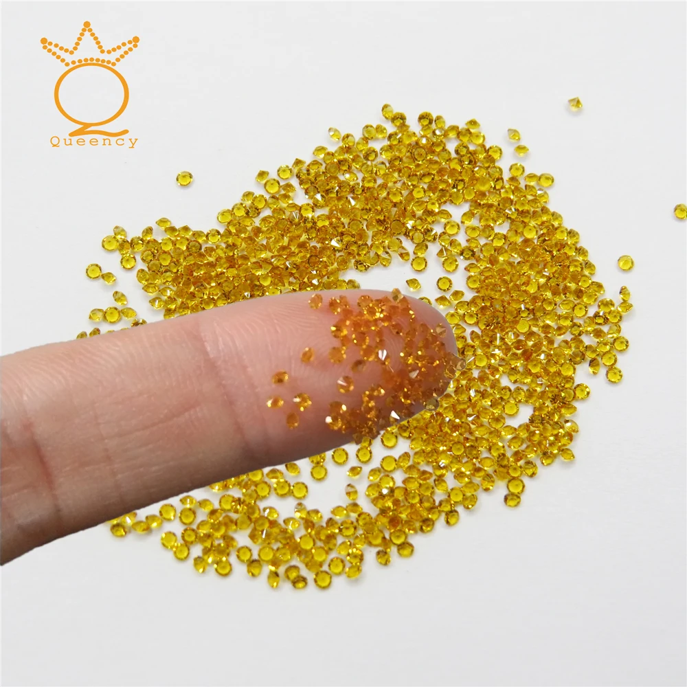 QUEENCY 1440pcs 1.1 1.8mm Topaz Color Mini Caviar Beads Nail Rhinestone Decoration Micro Diamonds Crystal Round For 3D Nailart|nail rhinestones