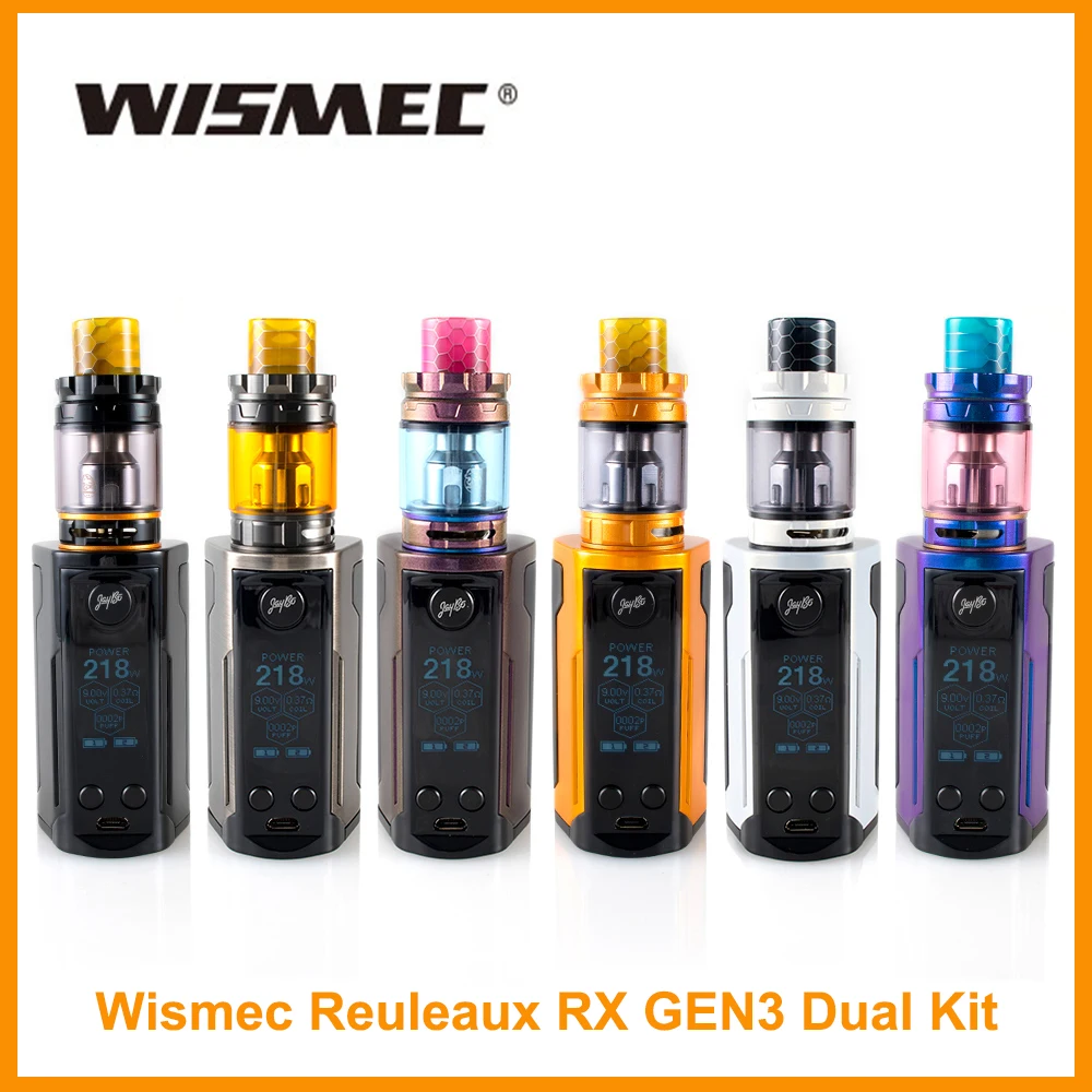 

USA Warehouse Original Wismec Reuleaux RX GEN3 Dual Kit With Gnome King Tank 5.8ml Output 230W Mod Box WM01 Single Coil E-Cig